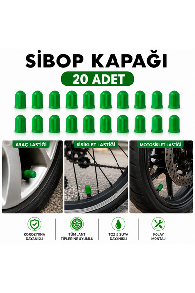ZİVERBEY 20 ADET UNİVERSAL ORİJİNAL LASTİK SİBOP KAPAĞI