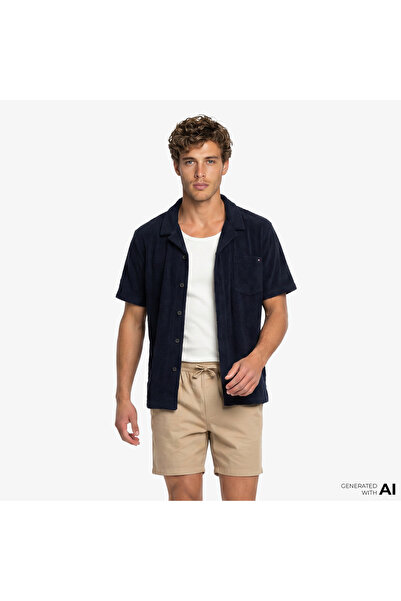 Tommy Hilfiger Essentials-C Erkek Lacivert Crop T-Shirt