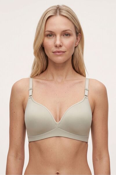 OBJE Women's Green Seamless Hollow Bra with Ears