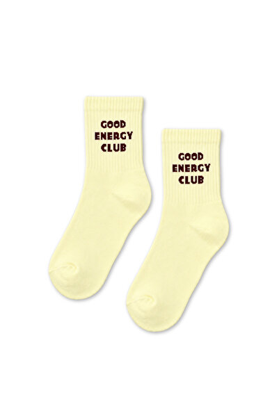 CARNAVAL SOCKS Klub dobre energije, napisane svetložute polučarape, kratke ča...