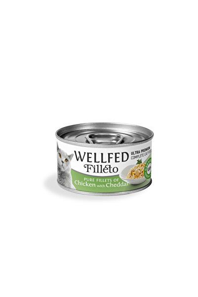 Wellfed Κονσέρβα γάτας Φιλέτο κοτόπουλου & Τσένταρ 70γρ