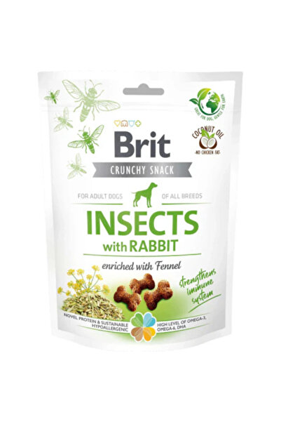 Brit Care Gustare crocantă pentru câini, cu insecte, iepure și fenicul, 200g