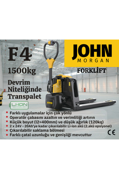 AKERİSTİF F4 Lityum Akülü Transpalet
