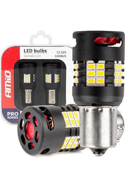 AMIO Λάμπες Αυτοκινήτου BA15S / P21W / R10W / R5W Canbus LED 6000K Ψυχρό Λευκ...