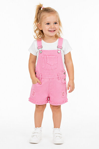Babyhola 100% Cotton Pink Denim Overalls 9132