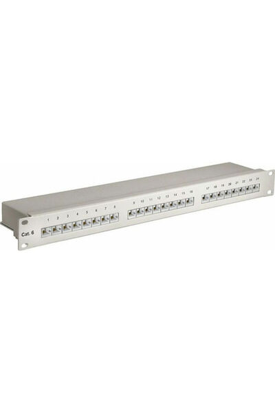 goobay Πάνελ διανομής για rack 1U 19 " με 24 θύρες Cat6 Γκρι Κωδικός: 94036