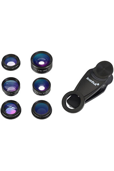 Levenhuk Σετ Φίλτρων Φακών Κάμερας Κινητού / Fisheye / Τηλεφακός / Μάκρο / Μι...