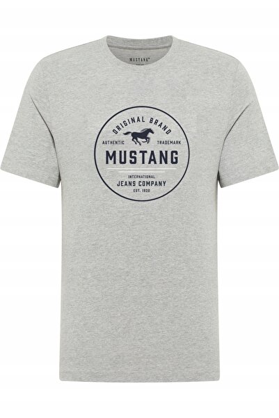 Mustang Tricou Barbati, Style Alex, Marime 3XL, Gri, Regular Fit, Bumbac, Des...