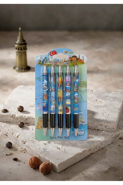 Wolawood İstanbul Heritage Collection - Premium 5-Piece Special Design Ballpoint Pen Set Grand Istanbul Luxury Series Collectible Gift Pen Set