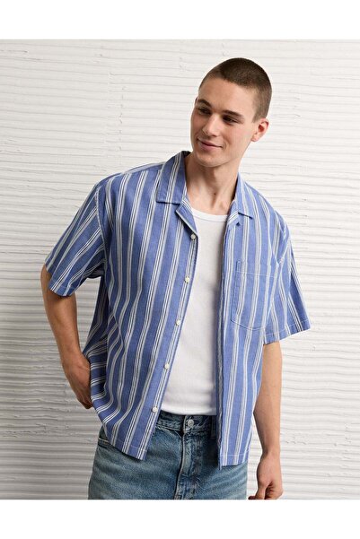 AMERICAN EAGLE AE Relaxed Camp Collar Button-Up Shirt