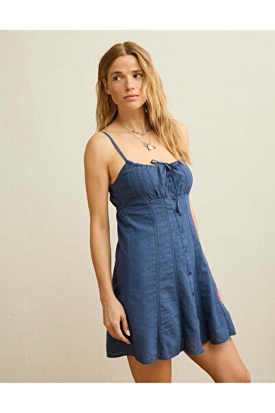 AMERICAN EAGLE AE Button-Up Lace Insert Mini Dress