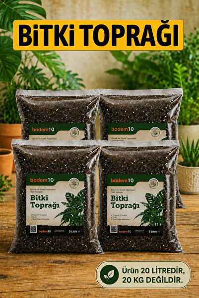 Badem10 Organik Cocopeat (5x4=20 LİTRE) Perlit Pomza Karışımlı Genel Bitki Çi...