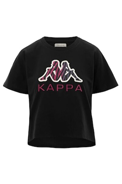 Kappa Tricou crop Edalyn cu logo, din amestec de bumbac, cu umeri căzuți și i...