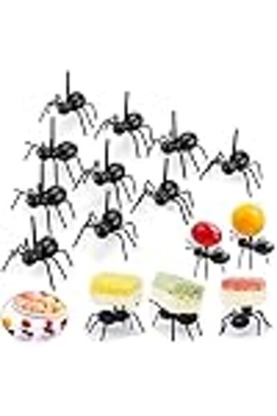 Arabest Ant Shaped Fruit Forks, 24 Pack Reusable Food Picks with Storage Box,...