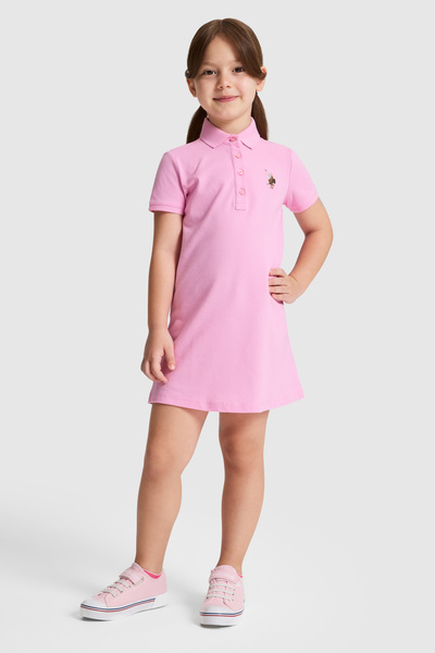 U.S. Polo Assn. Kız Çocuk Pembe Örme Elbise 50325597-VR041