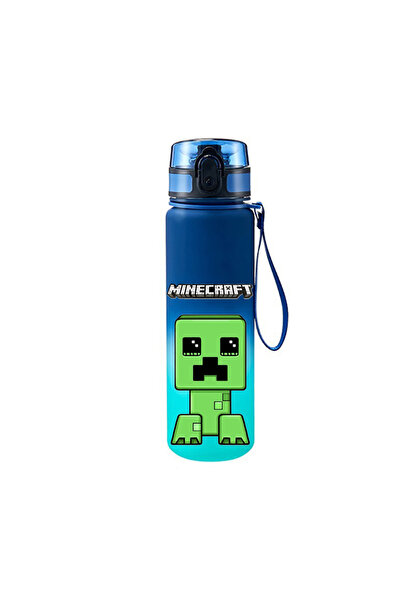 Choice6 Bandai 11 650ML Game MC Pixel Style Water Blue Bottle Portable Water ...