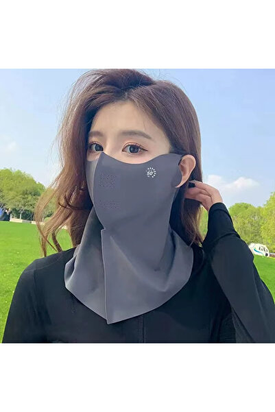 Choice1 Grey Ice Silk Sunscreen Long Veil Women Summer Neck Face Mask UV Prot...