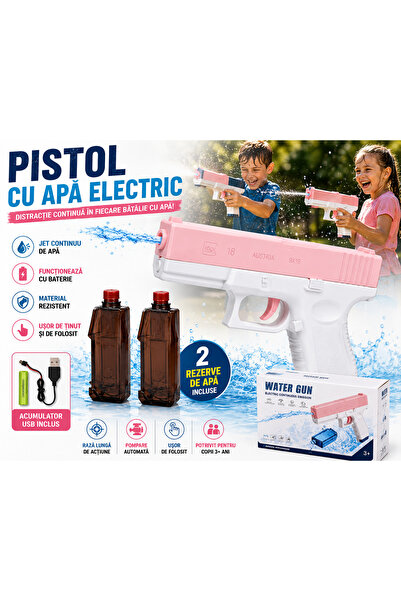 SHOP LIKE A PRO Pistol cu Apă Electric, 2 Rezervoare de Apă Incluse, Acumulat...