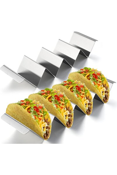 OEM Suport metalic pentru taco și tortilla, set 2 bucăți, argintiu, rezistent
