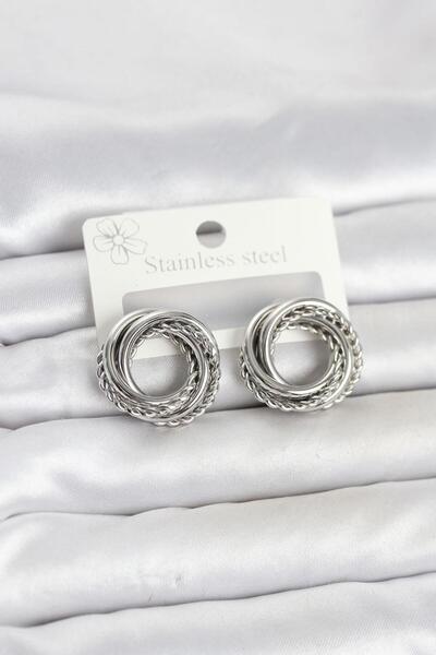 Clariss 316L Steel Silver Color Hoop Model Assortment Women's Earrings