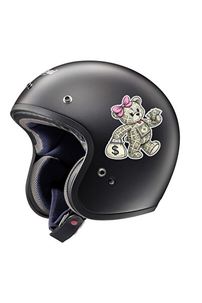 MegaSticker Paralı Ayıcık Sticker etiket Araba, Motorsiklet, Kask, Laptop, Cam Sticker 13x12 Cm