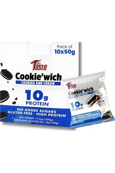 MRS TASTE Cookie'wich with 10g protein, On the Go Protein Cookie with No Adde...