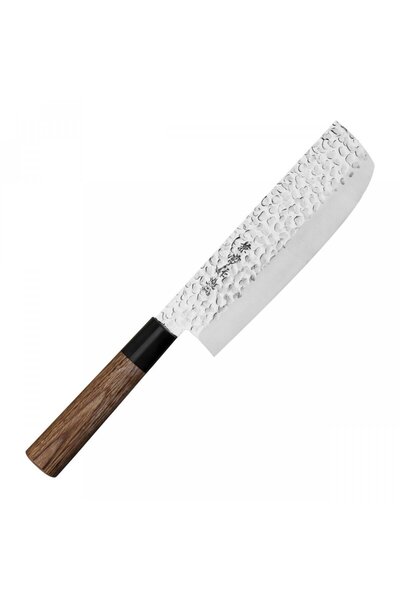 Kanetsune Cutit asiatic Nakiri, Kanetsune, Inox/Lemn, 16.5 cm, Maro