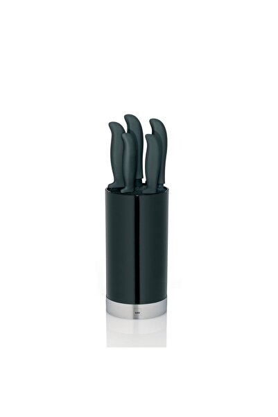 Kela Set de 5 cutite in bloc Kela, negru, 34,5x11cm