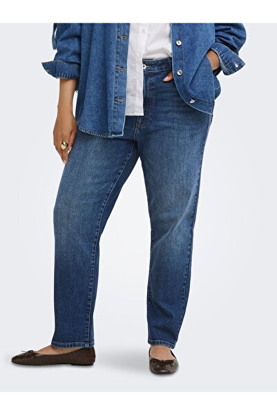 Only Carmakoma Straight-Fit jeans CAREMILY Hohe Taille Gerade geschnitten Knö...
