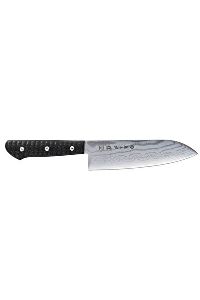Tojiro Cutit santoku cu maner Gai micarta, Yaxell, Otel de damasc, 17 cm, Gri...