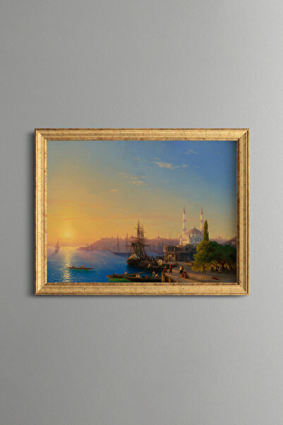 epiqart Istanbul and the Bosphorus Landscape - Vintage Patterned Painting - F...