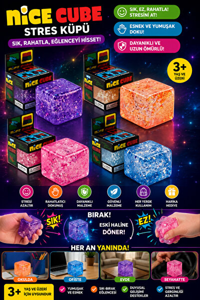Firsatkolay Needoh Nice Cube Sensory Squishy Stres Oyuncağı Karışık Renk