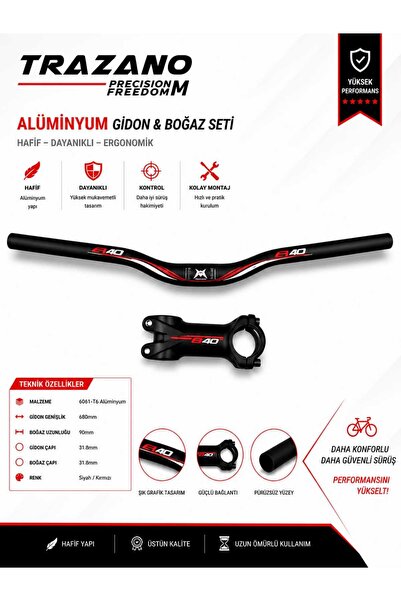 motobisikletim Bisiklet Gidon Seti Alümiyum Direksiyon +Boğaz