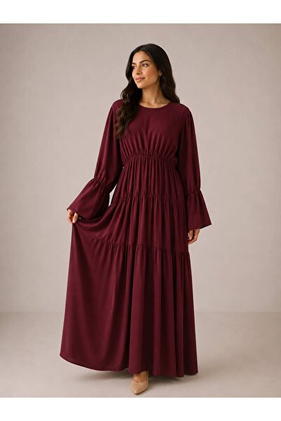 Ophelia Liya Dubai Style Abaya – Elegant Long Sleeve Maxi Dress with Matching...