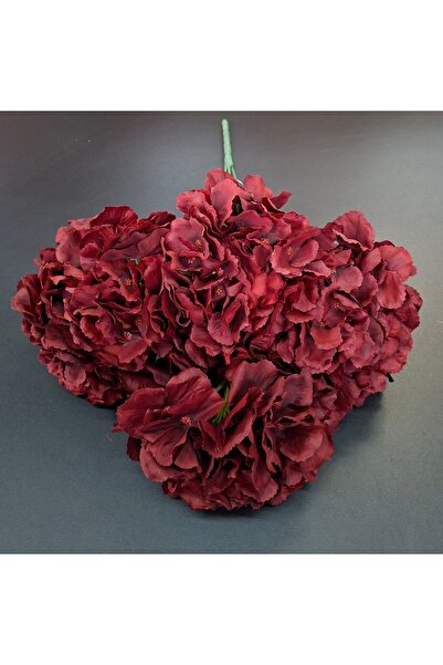 LUCIDIUSDECOR Buchet cu hortensii artificiale visiniu intens, flori mari - 52cm