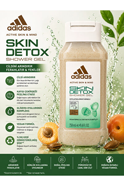 adidas Active Skin & Mind Skin Detox Duş Jeli 250 ml - Kayısı Çekirdeği İçere...