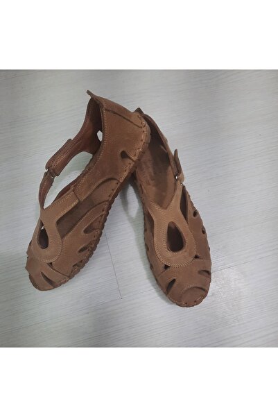 KAPAR Sandale cu velcro, culoare bronzată, 100% piele naturală la interior și...