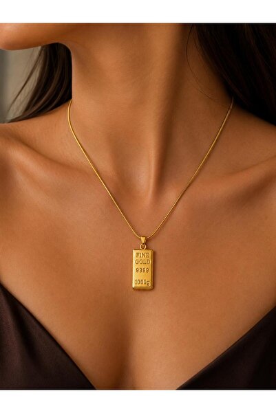 Store Diva Charm Külçe Altın Model Çelik Kolye