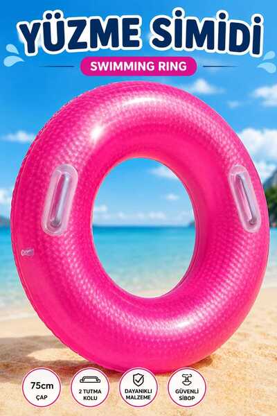 Fidan oyuncak 75 cm Swim Ring with Handle Thick Pvc Sea and Pool Ring Swim Ri...