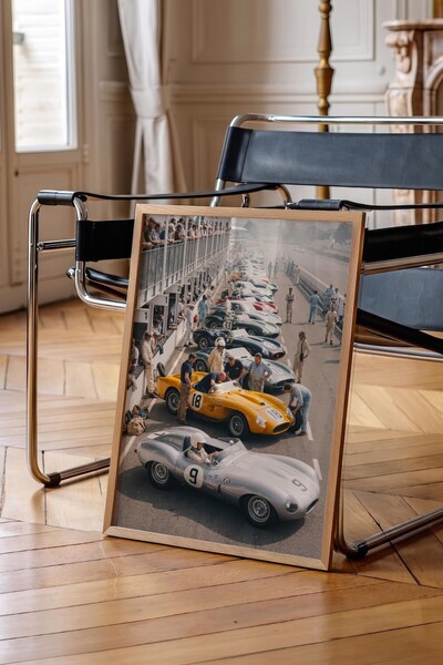 Postifull Αφίσα Classic Race Cars, Αφίσα με ξύλινο πλαίσιο, Σειρά Old Money, ...