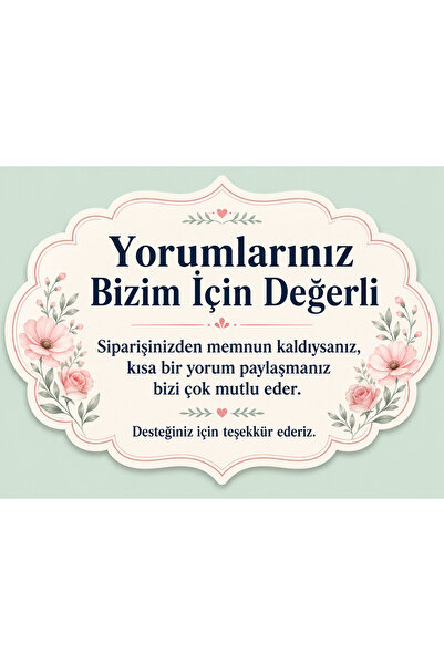 Papelia 100 adet Yorum Kartı – Özel Kesim Zarif Tasarım | Müşteri Değerlendir...
