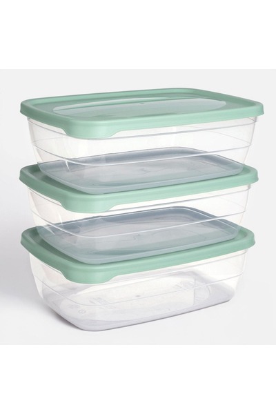 Z Store 3 Food Storage Containers with Lid, 2L, Green