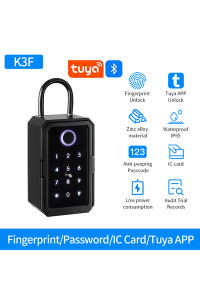 Choice3 K3F-tuya Waterproof Key Safe Box Fingerprint Storage Secret Key Safet...