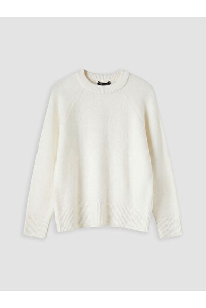 LC Waikiki Lcw Modest Ecru Crew Neck Women's Knitwear Sweater