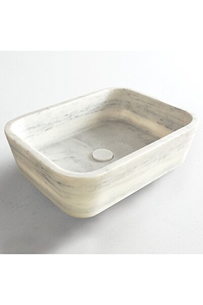 Fossil Gaia Carrara Nuovo 50 Επιτραπέζιος Μαρμάρινος Νιπτήρας 50x38 εκ.