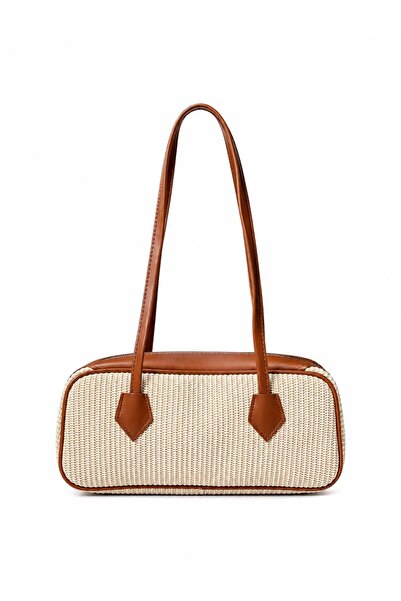 Tandi Bags Kabore Wicker Baguette Bag Cream