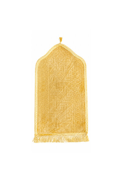 Lacoz Luxury Velvet Islamic Prayer Mat with Mihrab Design & Decorative Fringe...