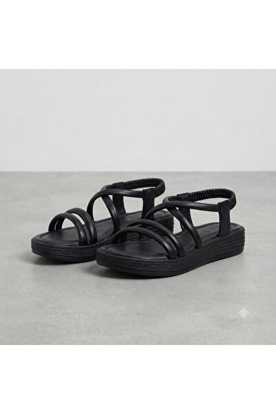 KİNDEP (Florin) Light Comfortable Sole Casual Women's Sandals Black