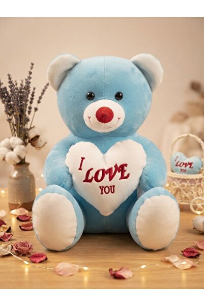 NARE 45 CM Peluş Ayıcık Kalpli I Love You Yazılı Büyük Boy Teddy Bear Sevgili...