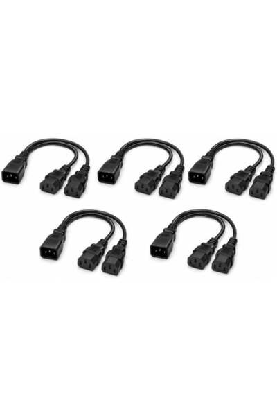 Generic C14 to Dual C13 Power Splitter 0.5 Meter Y Splitter Power Cable